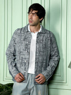 Abstract Jacquard-Denim Jacket