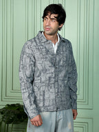 Abstract Jacquard-Denim Jacket