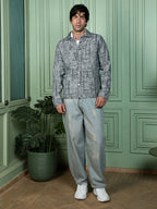 Abstract Jacquard-Denim Jacket