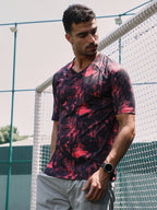 Abstract-Imprint Activewear T-Shirt